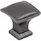 Jeffrey Alexander 1-1/4" Overall Length Gun Metal Square Annadale Cabinet Knob 435DACM - alternate 1